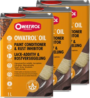 Produktbild von Owatrol Öl - OIL - 3 x 1 Liter Bundle Rostschutz Rostversiegelung Auto Motorrad Oldtimer Metall, dauerhaft elastisch, lufttrocknend, Rostumwandler