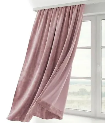 Immagine prodotto di Tenda in velluto Beautex con nastro arricciante e banda inferiore, ideale per tende, effetto oscurante, 140x145 cm, rosa