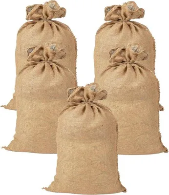 Produktbild von Große Jute-Tasche - Wiederverwendbar - 5 Stücke - 60 x 105 cm