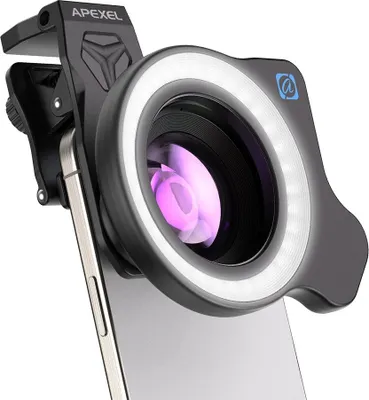 Immagine prodotto di INF APEXEL APL-ZM100FL26 Kit Obiettivo Telefono Macro Zoom con Flash per Foto