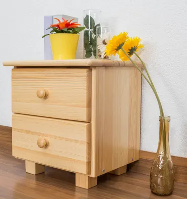 Produktbild von Nachtkommode Kiefer massiv Vollholz natur 002 - Abmessung 43 x 43 x 33 cm (H x B x T)