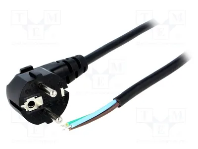 Produktbild von 1x Kabel CEE 7/7 (E/F) abgewinkelter Stecker,Kabel 1,8m schwarz Computerversorgu