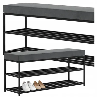 Produktbild von SCHUHREGAL MIT ABLAGEN 60 x 30 x 46 cm – LOFT-SITZKISSEN FÜR DEN FLUR