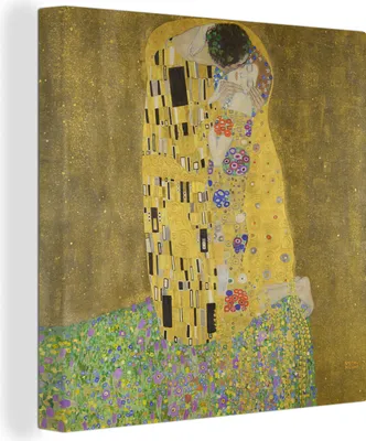Obrázok produktu pre MuchoWow® - Plátno - Bozk - Gustav Klimt, nástenný obraz, nástenné dekorácie obrazy obývacia izba, 20x20cm