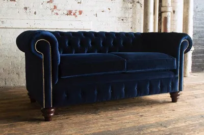 Immagine prodotto di Divano in Similcuoio Chesterfield Divano imbottito 3 posti Set blu