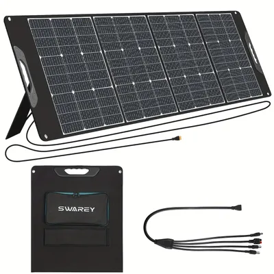 Immagine prodotto di Pannello solare pieghevole da 200W - Pannello solare portatile monocristallino con USB e connettore di tipo C