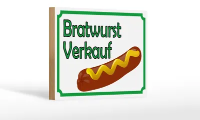 Produktbild von Holzschild Hinweis 18x12cm Bratwurst Verkauf Restaurant