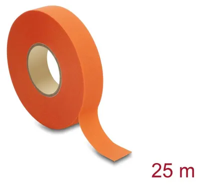 Immagine prodotto di Nastro adesivo in tessuto Delock, 25 m x 19 mm, resistente allo strappo, autoadesivo, arancione