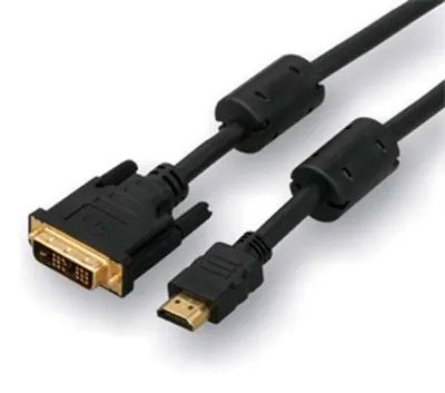 Immagine prodotto di Logo Cavo video DVI (18+1) maschio - HDMI maschio 3 m connettori dorati nero