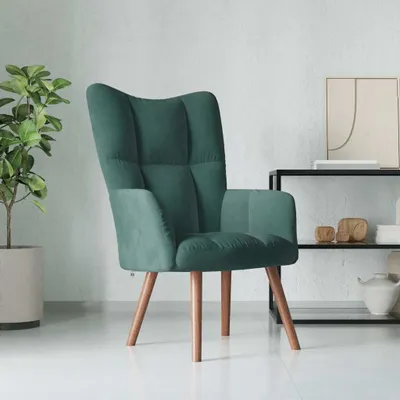 Image de Maison Exclusive - Fauteuil relax vert foncé en velours
