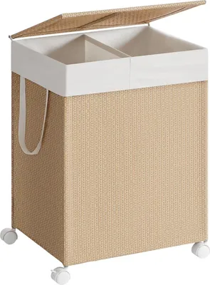 Produktbild von Songmics Wäschekorb Rattan-Optik mit Deckel naturbeige