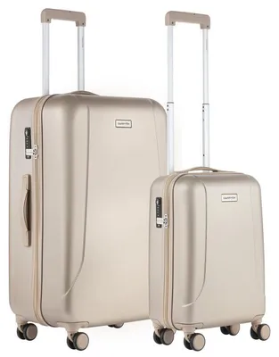 Imagen del producto de CarryOn Skyhopper Juego de maletas de 2 piezas - Equipaje de mano de 55 cm con maleta grande de 78 cm - TSA - Beige