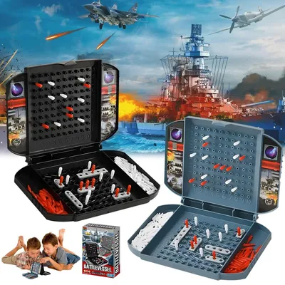 Produktbild von Schiffe versenken Brettspiel Seeschlacht Spiel - 2 Spieler - 168 rote und 168 weiße Spielsteine - Für Kinder und Erwachsene