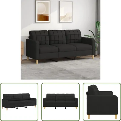 Produktbild von The Living Store 3-Sitzer-Sofa Schwarz 180 cm Stoff