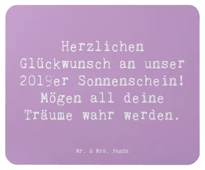Produktbild von Mr. & Mrs. Panda Mauspad Spruch 2019 Geburtstag - Lavendeltraum - Geschenk, Mouse Pad, laptop mousepad, Glückwunsch, Happy Birthday, Liebe und Freude, mausteppich, pc