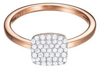 Produktbild von Esprit Damen Ring Silber Rosé Zirkonia Glam Square ESRG92811C1, Ringgröße:53 (16.8 mm Ø)