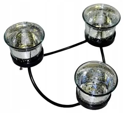 Produktbild von Dakls Schwarzer Metall-Kerzenständer für 3 Teelichter