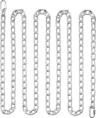 Image de Chaîne à bobine sécurisée SucceBuy, 5/16" x 92', 1667 lbs de charge de travail sécurisée, chaîne à bobine galvanisée et testée avec deux maillons rapides, chaîne à maillons en acier au carbone galvanisé