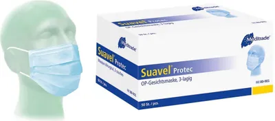 Produktbild von 1000 Suavel Protec Schutzmasken - Typ II - blau - 3-lagig - Mundschutz