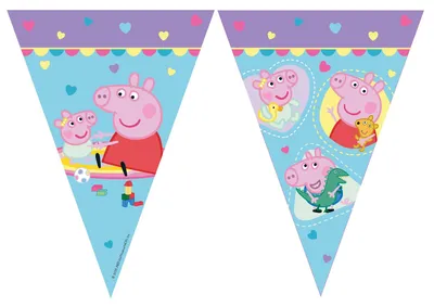 Immagine prodotto di Ghirlanda di bandierine di carta Peppa Pig Made With Love