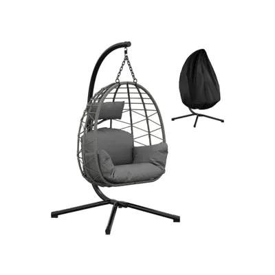 Produktbild von Hängesessel aus Rattan mit Gestell bis 150 kg für Garten & Balkon