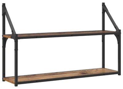 Produktbild von vidaXL Wandregal Wandhalterung Altholz 80 x 21 x 51 cm Metall PB