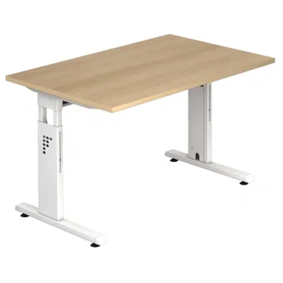 Zdjęcie produktu dla MEGA 12 W – 120 x 80, z regulacją wysokości, dąb/biały