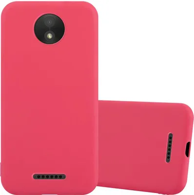 Produktbild von Cadorabo Hülle für Motorola MOTO C Schutzhülle in Rot Handyhülle TPU Silikon Etui Case Cover