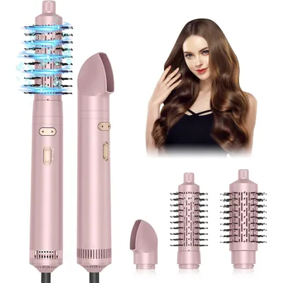 Produktbild von 850 W Heißluft-Stylingbürste, faltbarer Haartrockner und Volumizer mit zwei Bürstenköpfen, Glätteisen und Lockenstab