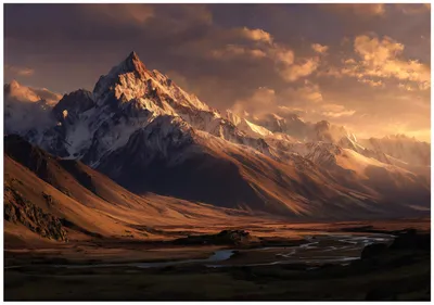 Produktbild von Fototapete Gebirge Landschaft Natur - 350x250 cm - Vliestapete Wohnzimmer Schlafzimmer - Vlies Fototapete Braun - 16535VX7
