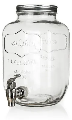 Obrázok produktu pre Fľaša 4000ml sklenená s kohútikom, kov.