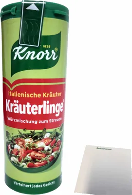 Produktbild von Knorr Kräuterlinge zum Streuern Italienische Art (1x60g Streuer) + usy Block