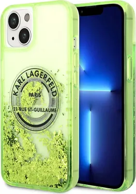Image de Karl Lagerfeld iPhone 14 Plus Coque arrière - - Vert
