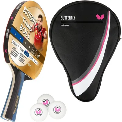 Produktbild von Butterfly 1x Timo Boll Gold 85021 Tischtennisschläger + Tischtennishülle Drive Case + 3x 40+ 3*** Tischtennisbälle