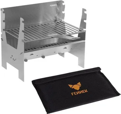 Zdjęcie produktu dla Przenośny grill węglowy ze stali nierdzewnej - kompaktowy, 28 cm - grill do użytku na zewnątrz - mobilny grill kempingowy