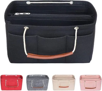 Produktbild von Famanu Handtaschen-Organizer aus Filz - X-Groß, Rosa, 35(L)x17(B)x18(H)cm