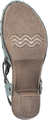Produktbild von Rieker Damen Sandalette Gummizug Blockabsatz Leder Plateau 66775, Größe:42 EU, Farbe:Grün