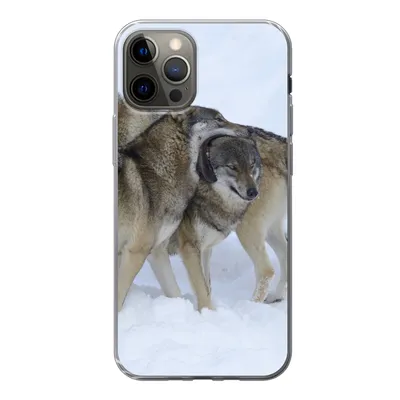 Produktbild von MuchoWow® Handyhülle Schutzhülle Hülle für iPhone 13 Pro Wolf - Europa - Schnee Silikon Softcase Handy Hülle - Handy-Tasche