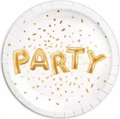 Obrázek produktu pro PARTY konfety talíř Zlaté narozeniny 23cm 8ks.
