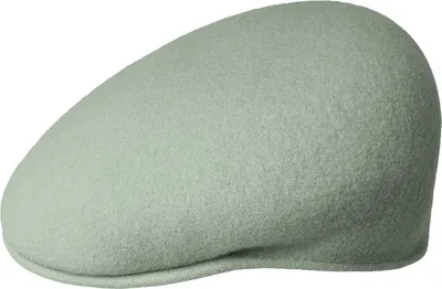 Kangol Flat Cap Schiebermütze 504 aus reiner Wolle in grün