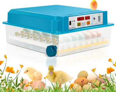 Obrázek produktu pro TolleTour Líheň Automatický inkubátor Plně automatický 64-inkubátorový inkubátor s automatickým obracečem, regulací teploty a vlhkosti pro slepice husy, kachny, holuby, křepelky