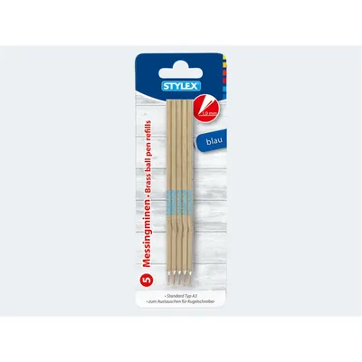 Produktbild von Stylex 30510, Blau, 1 mm, Kugelschreiber, 5 Stück(e), Sichtverpackung