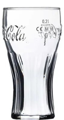 Obrázek produktu pro Coca-Cola, sklenice s konturou, plnicí značka 0,2 cl - 6 kusů