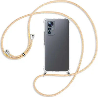 Produktbild von Handykette Backcover-Schutzhülle mit Band (Metall silberfarben) für Xiaomi 12 Lite - Goldkordel