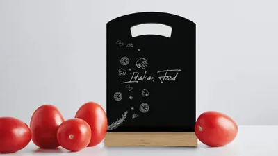 Immagine prodotto di Lavagnetta per gesso bifacciale con presa alta per Menu Tavolo - set 4 pezzi