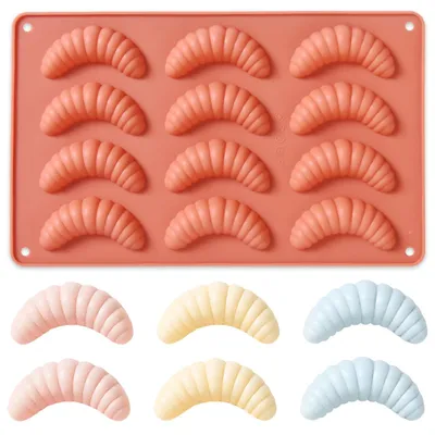 Silikon-Backform für Kipferl, 12 Mulden, Terrakotta