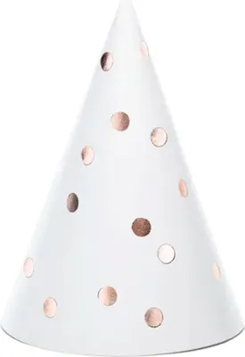 Produktbild von PartyHut 6 Stück 16 cm | Dots Weiß