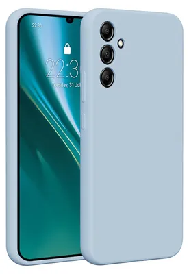 Image de Etteri Housse en silicone pour Samsung Galaxy A34 5G Housses pour téléphone portable Bleu clair