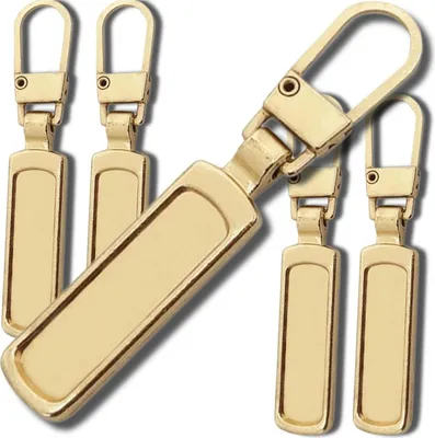 Obrázok produktu pre Sada zlatých kovových príveskov na zips, 5 kusov