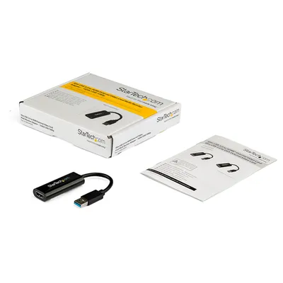 Image de StarTech.com Adaptateur USB 3.0 vers HDMI - 1080p (1920x1200) - Compact Converter Adapter de USB-A vers HDMI pour moniteur - Adaptateur graphique externe de vidéo - noir - pour Windows uniquement